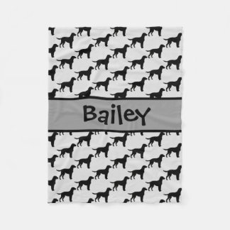 Benutzerdefinierte Labrador Retriever Silhouette Fleecedecke