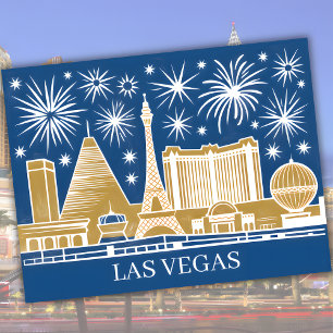 Benutzerdefinierte Las Vegas Strip Skyline Vintage Postkarte