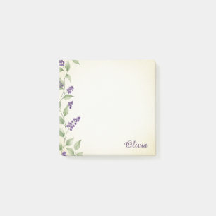 Benutzerdefinierte Lavendel-Blumen-Aquarell-Notizz Post-it Klebezettel