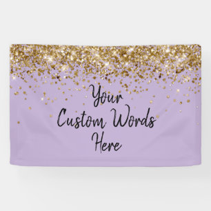 Benutzerdefinierte Lavendel-Lila-Gold-Geburtstagsf Banner