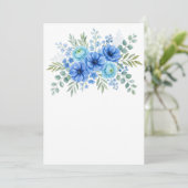 Benutzerdefinierte leere blaue Blumen Save The Date (Stehend Vorderseite)