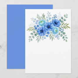 Benutzerdefinierte leere blaue Blumen Save The Date