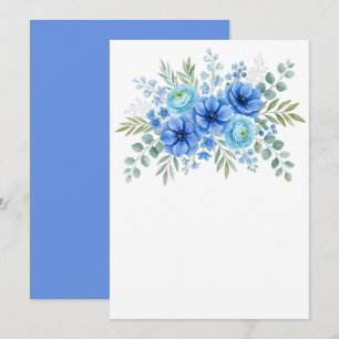 Benutzerdefinierte leere blaue Blumen Save The Date