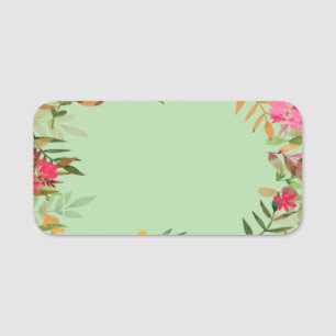 Benutzerdefinierte leere Blumen-Design-Namensschil Namensschild