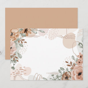 Benutzerdefinierte Leere Braun Beige Floral Save The Date