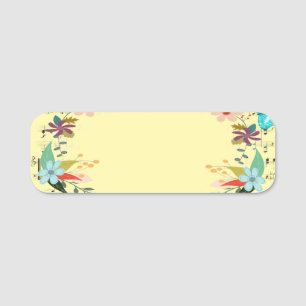 Benutzerdefinierte leere Floral-Design-Namensschil Namensschild