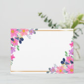 Benutzerdefinierte leere Hot Pink Blumen Save The Date (Stehend Vorderseite)