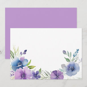 Benutzerdefinierte leere lila blaue Blumen Save The Date