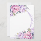 Benutzerdefinierte leere lila rosa Blumen Save The Date (Vorderseite)