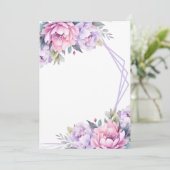 Benutzerdefinierte leere lila rosa Blumen Save The Date (Stehend Vorderseite)