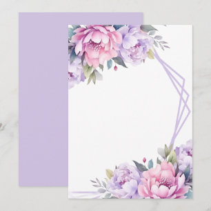 Benutzerdefinierte leere lila rosa Blumen Save The Date
