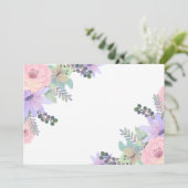 Benutzerdefinierte leere lila rosa Blumen Save The Date (Stehend Vorderseite)