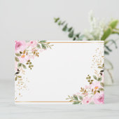 Benutzerdefinierte leere rosa Blumen Save The Date (Stehend Vorderseite)