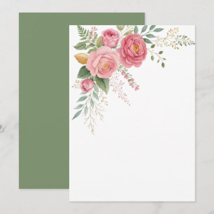 Benutzerdefinierte leere rosa Rosenblüten Save The Date