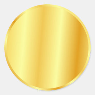 Benutzerdefinierte leere Vorlage Faux-Gold-Metallo Runder Aufkleber