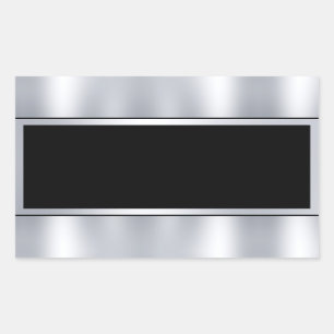 Benutzerdefinierte leere Vorlage Faux Silber Schwa Rechteckiger Aufkleber