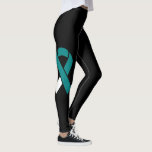 benutzerdefinierte Leggings für aquamarin- und Wei<br><div class="desc">Aquamarin mit White steht für das Bewusstsein für Gebärmutterhalskrebs. Diese farbigen Leggings können mit verschiedenen Hintergrundfarben und Größen an Ihre Bedürfnisse angepasst werden!</div>