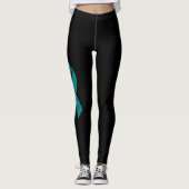 benutzerdefinierte Leggings für aquamarin- und Wei (Vorderseite)