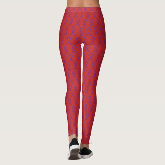 Benutzerdefinierte Leggings für Blue and Red Aware (Rückseite)