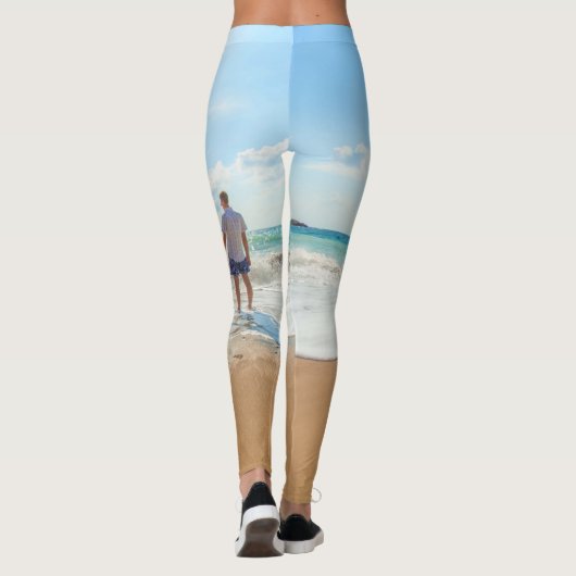 Benutzerdefinierte Leggings für das Foto mit Text (Rückseite)