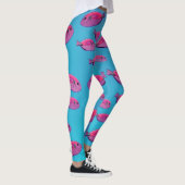 Benutzerdefinierte Leggings mit rosa Fischen (Rechts)