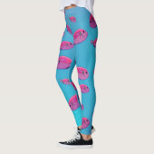 Benutzerdefinierte Leggings mit rosa Fischen (Links)