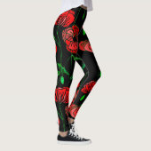 Benutzerdefinierte Leggings mit roter Mohnblume (Rechts)
