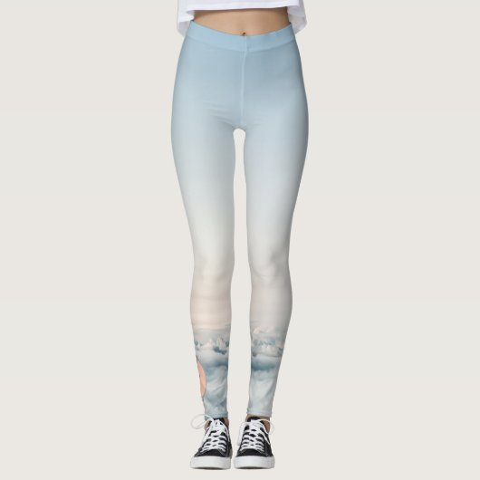 Benutzerdefinierte Leggings Wolken mit Monogramm (Vorderseite)