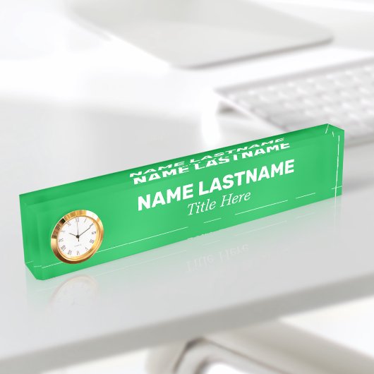 Benutzerdefinierte, leicht leuchtende grüne Minima Namensplakette