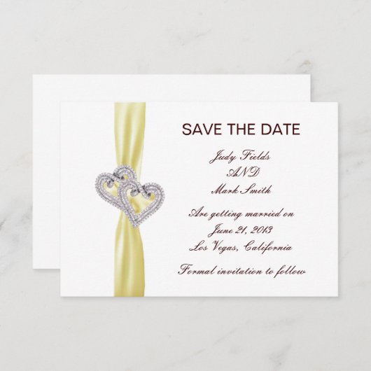 Benutzerdefinierte Lemon Herz-Save the Date-Karte Einladung (Vorne/Hinten)