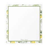Benutzerdefinierte Lemon- und Blume-Notepad Notizblock (Vorderseite)