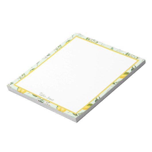 Benutzerdefinierte Lemon- und Blume-Notepad Notizblock (Rotiert)