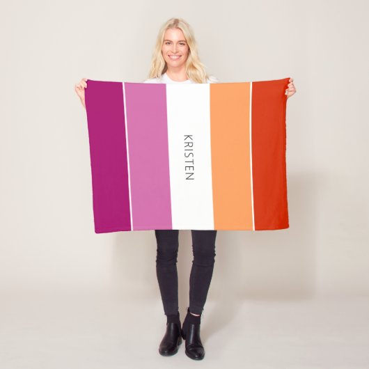 Benutzerdefinierte Lesben-Flag-Farben Streifen mit Fleecedecke (Beispiel)