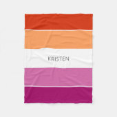 Benutzerdefinierte Lesben-Flag-Farben Streifen mit Fleecedecke (Vorderseite)