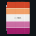 Benutzerdefinierte Lesben-Flag-Farben Streifen mit iPad Pro Cover<br><div class="desc">Schönes und modernes Design,  in Orange,  Weiß und lila gefärbt (die lesbischen Fahnen-Farben). Fügen Sie den Namen Ihrer Wahl hinzu,  um diese coole iPad Pro-Abdeckung anzupassen.</div>