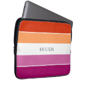 Benutzerdefinierte Lesben-Flag-Farben Streifen mit Laptopschutzhülle (Vorne Rechts)