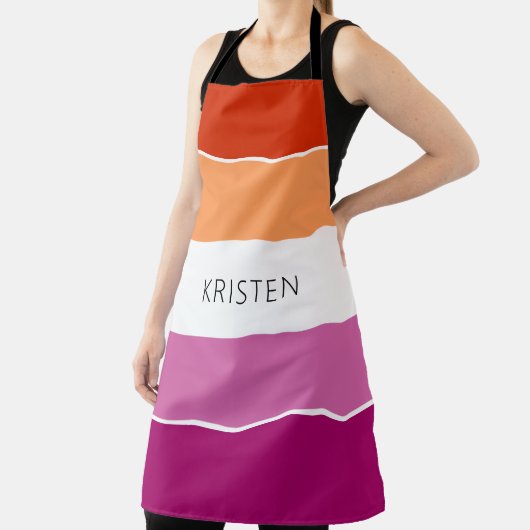 Benutzerdefinierte Lesben-Flag-Farben Streifen mit Schürze (InSitu)