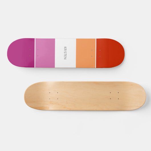 Benutzerdefinierte Lesben-Flag-Farben Streifen mit Skateboard (Horizontal)