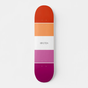 Benutzerdefinierte Lesben-Flag-Farben Streifen mit Skateboard