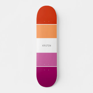 Benutzerdefinierte Lesben-Flag-Farben Streifen mit Skateboard
