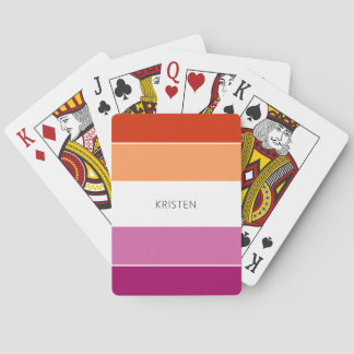 Benutzerdefinierte Lesben-Flag-Farben Streifen mit Spielkarten