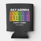 Benutzerdefinierte LGBT Party Crew Gay Agenda Rain Dosenkühler (Rückseite)