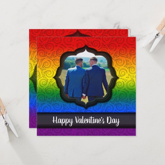 Benutzerdefinierte LGBTQ Gay Valentine's Day Card  Karte (Vorderseite/Rückseite Beispiel)