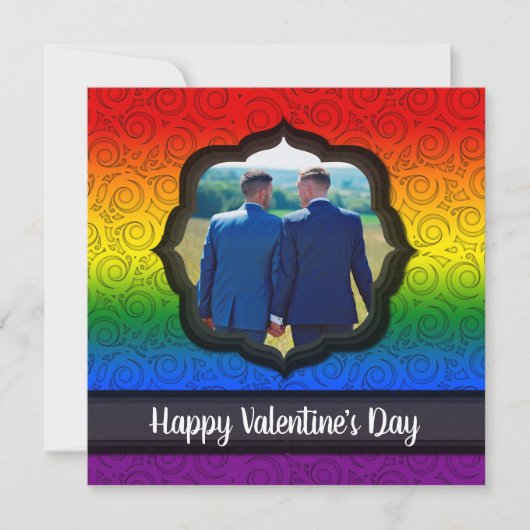 Benutzerdefinierte LGBTQ Gay Valentine's Day Card  Karte (Vorderseite)