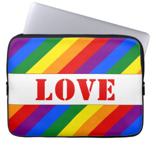 benutzerdefinierte LGBTQ+ Regenbogenflagge Streife Laptopschutzhülle