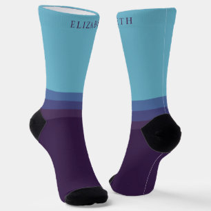 Benutzerdefinierte Licht-Dunkelblau-Purple-Farbenb Socken