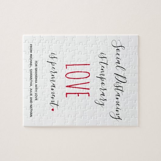 Benutzerdefinierte Liebe Botschaft soziale Distanz Puzzle (Horizontal)