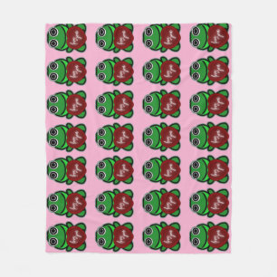 Benutzerdefinierte Liebe dich Kawaii Frosch Herz G Fleecedecke