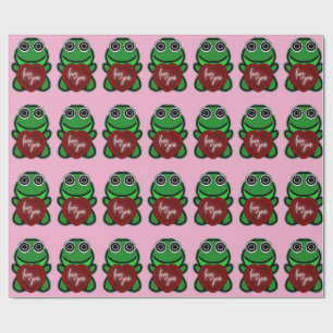 Benutzerdefinierte Liebe dich Kawaii Frosch Herz G Geschenkpapier