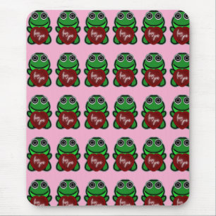 Benutzerdefinierte Liebe dich Kawaii Frosch Herz G Mousepad